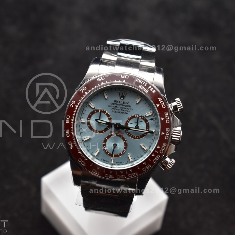 Daytona 126506 904L SS Clean 1:1 Best Edition Ice Blue Dial Sticks Markers on 904L SS Bracelet Super Clone Asian 4131